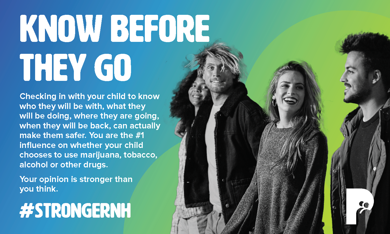 Know Before They Go - Stronger Than You Think - campaign palm card