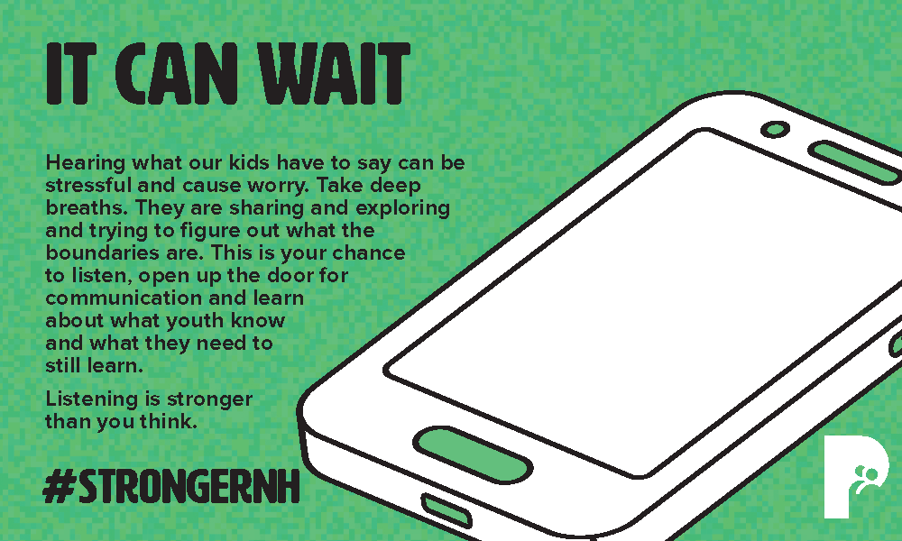 It Can Wait - Stronger Than You Think - campaign palm card