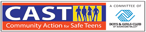 community action for safe teens cast logo