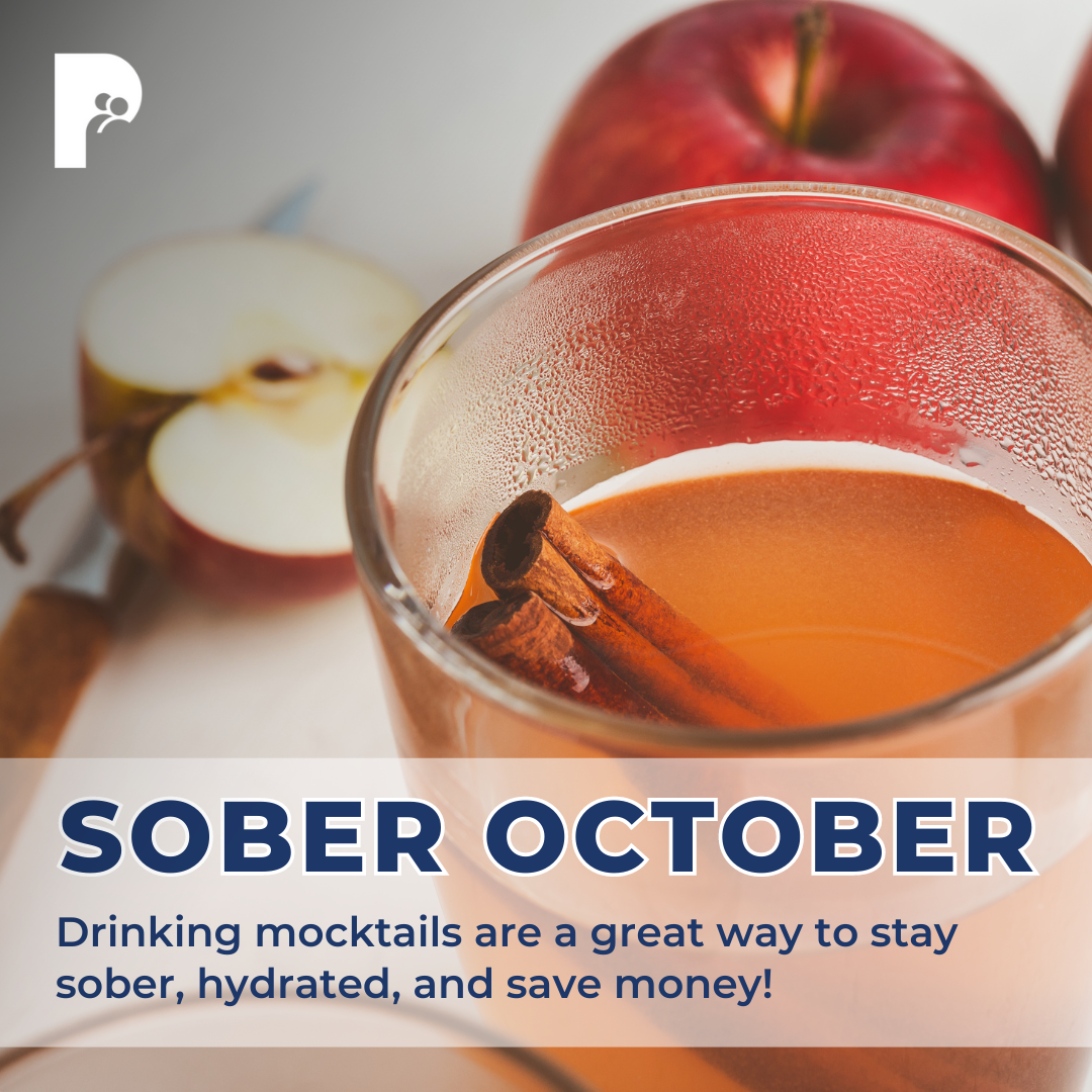 SOBER OCTOBER Drinking mocktails are a great way to stay sober, hydrated, and save money!