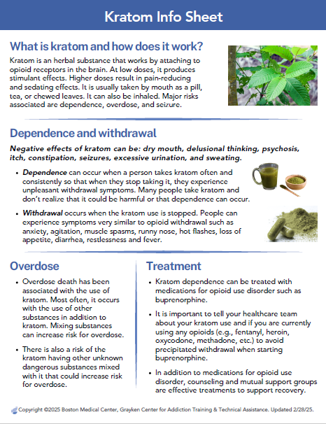 Kratom info sheet
