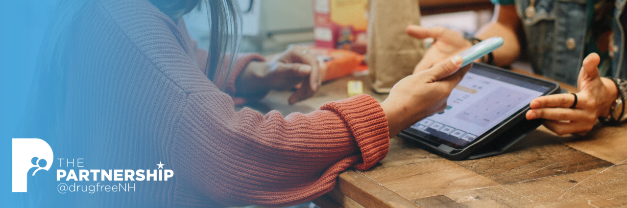 convenience store counter making point of sale payment